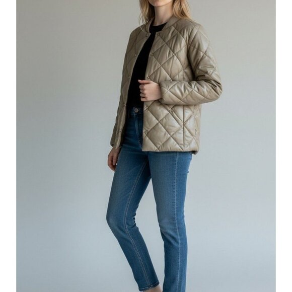 Bod & Christensen Women's Leather Puffer Jacket Quilted Size Small New with Tag - Picture 4 of 9